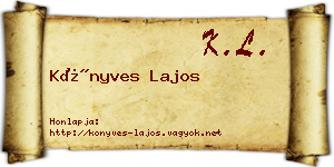 Könyves Lajos névjegykártya