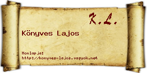 Könyves Lajos névjegykártya